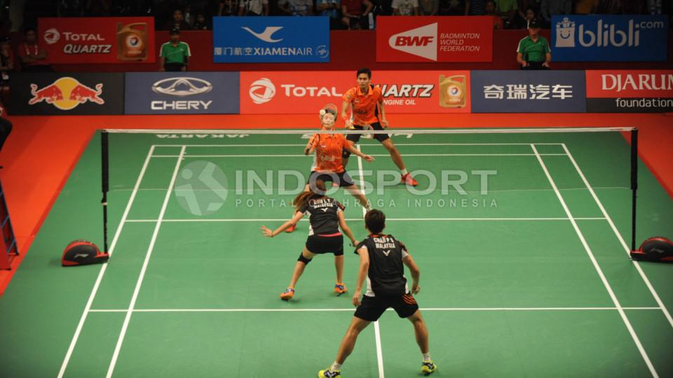 Tontowi Ahmad/Liliyana Natsir menang mudah atas wakil Malaysia, Chan Peng Soon/Goh Liu Ying, Kamis (13/08/15).